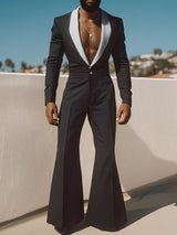 Mens Casual Contrast Color Wide-Leg Jumpsuit SKUL26058