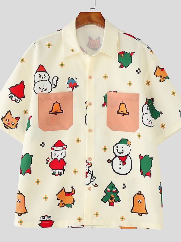 Men's Fun Print Short Sleeve Shirt SKUL39002