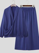 Men's Solid Color Loose Casual Two Pieces Outfit SKUL51067