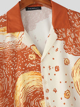 Men's Starry Print Short Sleeve Shirt SKUL17015