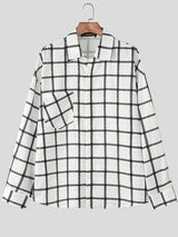 Men's Plaid Casual Long Sleeve Shirt SKUL23760