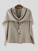 Men's Cape Patchwork Layered Long Sleeve Blazer SKUL31991