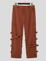 Mens Deconstructed Solid Color Casual Pant SKUK63618