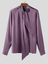 Men's Floral Tie Patchwork Long Sleeve Shirt SKUL41300