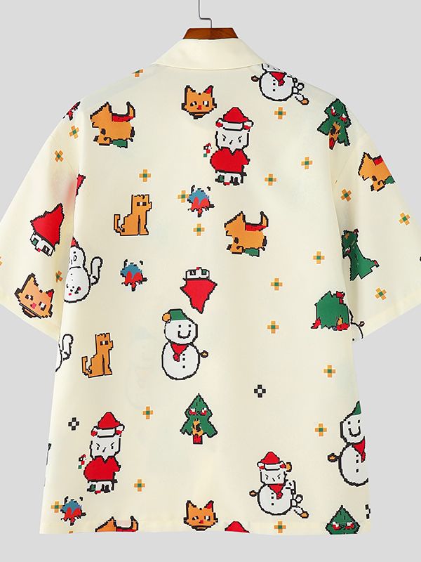 Men's Fun Print Short Sleeve Shirt SKUL39002