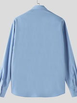 Men's Minimalist Asymmetrical Placket Long Sleeve Shirt SKUL45277
