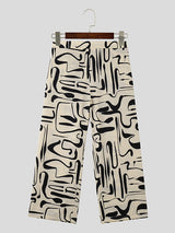 Mens Allover Print Casual Straight Pants SKUK43884