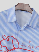 Men's Fun Print Stripe Long Sleeve Shirt SKUL39780