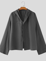 Men's Solid Color Deconstructed Hooded Long Sleeve Jacket SKUL45352