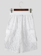 Mens Lace Print Sheer Short SKUL07543