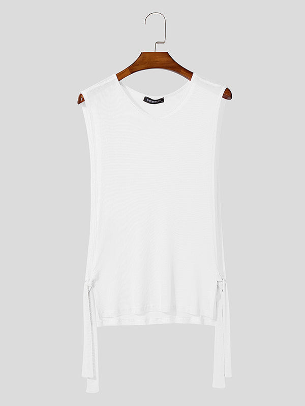 Men's Sheer Mesh Textured Casual Tank SKUL06336