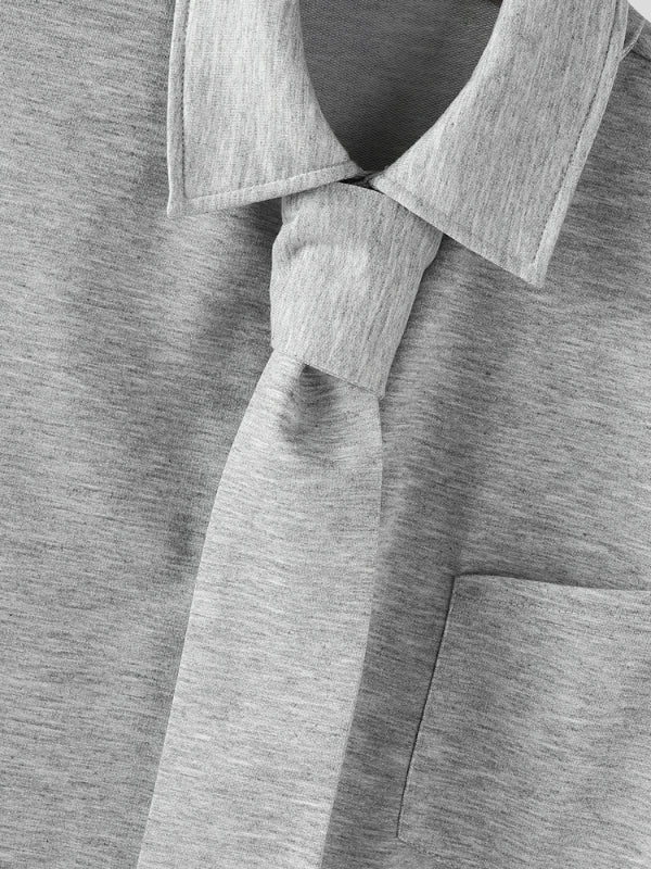 Men's Solid Color Tie Lapel Casual Two Pieces Outfit SKUL30323