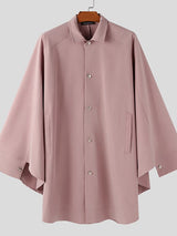 Men's Solid Color Deconstructed Loose Fit Shirt SKUL47668