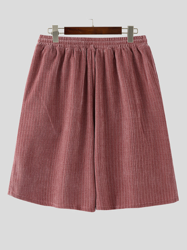 Men's Textured Vertical Stripe Corduroy Short SKUL25717