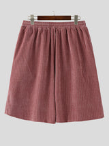 Men's Textured Vertical Stripe Corduroy Short SKUL25717