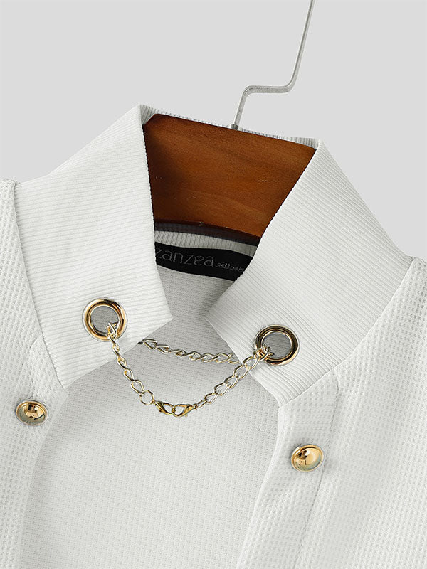 Men's Solid Texture V-Neck Casual Tank SKUL19013