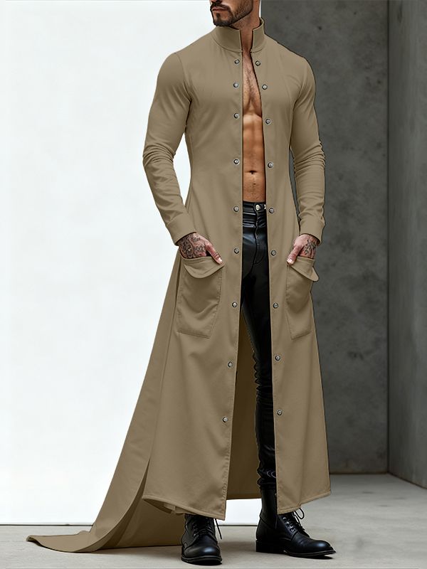 Men's Irregular Hem Long Sleeve Cardigan SKUL40286