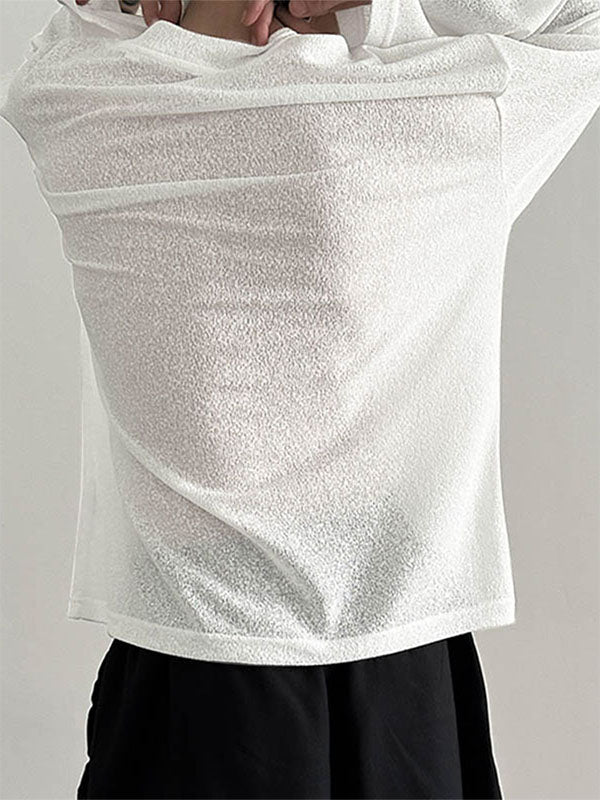 Mens Slightly Sheer Long Sleeve T-Shirt SKUK73585