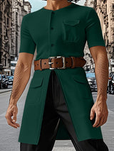 Mens Multi-Pocket Knit Short Sleeve Cardigan SKUL06462