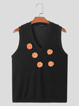 Mens 3D Floral Print V-Neck Sleeveless Tank SKUK68150