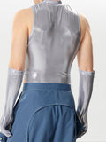 Mens Glitter Sleeveless Bodysuit With Gloves SKUK44484