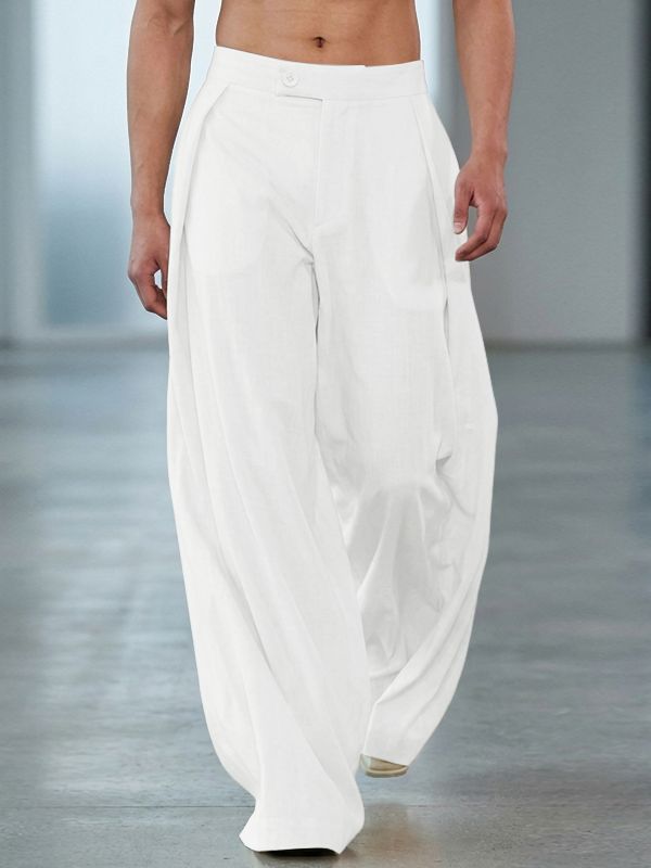 Men's Solid Color Loose Wide Leg Pant SKUL56632
