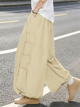 Men's Vintage Harajuku Multi-Tie Straps Deconstructed Pleated Balloon Wide Leg Pant SKUL70365