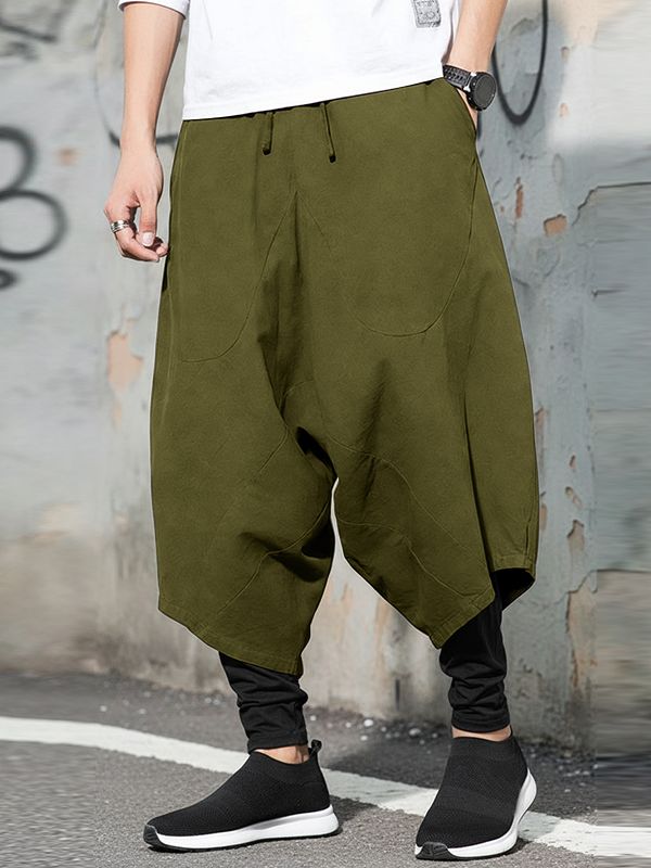 Men's Faux Two-Piece Patchwork Wide Leg Pant SKUL48587