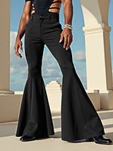 Men's Solid Color Stretch Flared Pant SKUL23731