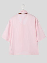 Men's Avant-Garde Tie-Neck Draped Boxy T-shirt SKUL60233