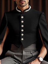 Men's Solid Color Split Long Sleeve Jacket SKUL29618