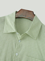 Mens Plaid Cropped Short Sleeve Shirt SKUL02060