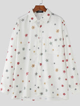 Men's Floral Print Long Sleeve Shirt SKUL34182