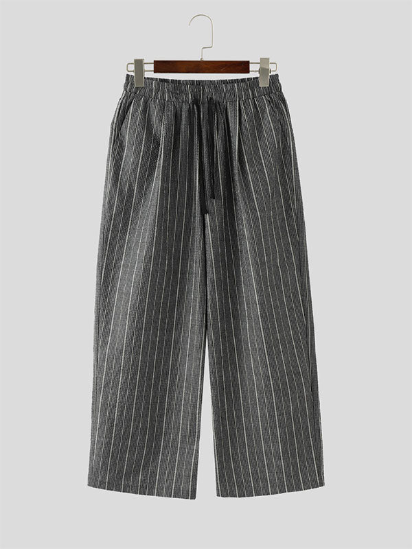 Men's Striped Textured Wide Leg Pant SKUL29704