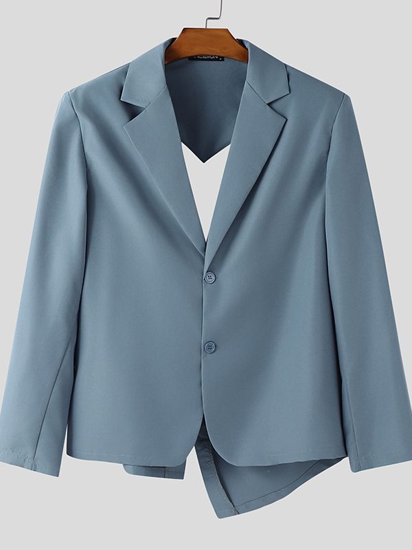 Men's Back Cutout Long Sleeve Blazer SKUL42558
