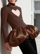 Men's Heart Cut Princess Hem Long Sleeve T-shirt SKUL38701