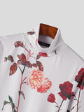 Mens Floral Print High Neck T-Shirt SKUK28437