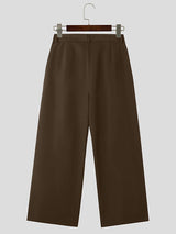 Mens Solid Color Deconstructed Ruched Flared Pant SKUK70422