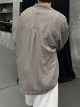 Men's Striped Loose Long Sleeve Cardigan SKUL28511