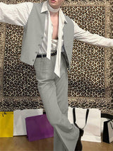 Men's Solid Color Casual Two Pieces Outfit SKUL24989