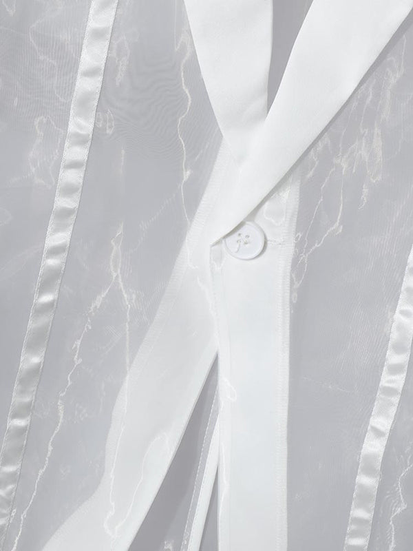 Mens Sheer Striped Short Sleeve Blazer SKUL03124