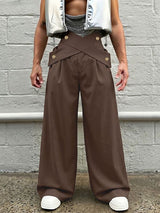 Men's Y2K Avant-Garde Criss-Cross High-Waisted Wide-Leg Pant SKUL75511