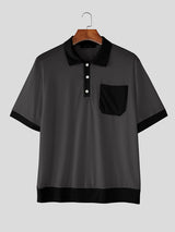 Mens Color Block Casual Short Sleeve Shirt SKUL18956