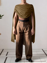 Men's Ruched Cape Sleeveless T-Shirt SKUL29590