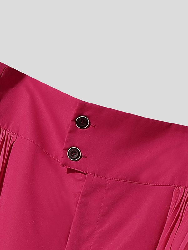 Men's Chiffon Patchwork Pleated Casual Pant SKUL37701