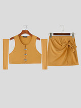 Mens Solid Textured Casual Two Pieces Outfit SKUL15249