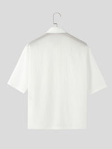 Mens Solid Color Textured Short Sleeve Shirt SKUL12927