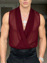 Men's Solid Color Sheer Mesh Tank SKUL54632