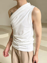 Mens Stylish Deconstructed Solid Color Sleeveless Tank SKUK67169