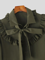 Mens Ruffled Tie-Up Short Sleeve Shirt SKUL09396